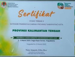 Dishut Kalteng Raih Penghargaan Terbaik ke-2 se-Indonesia Event Pameran KLHK