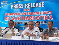Hadiri Press Release dan Pemusnahan Narkotika Oleh BNNP Kalteng, Kakanwil : Langkah Nyata Dukungan Pemasyarakatan Perangi Narkoba