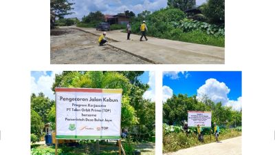 Aspal Harapan di Buhut Jaya: Sinergi PT TOP Transformasi Jalan Kebun Jadi Nadi Ekonomi